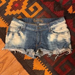 Carmar Jean shorts - distressed bleach dyed ripped 27 blue white